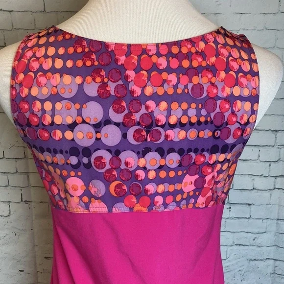 TITLE NINE PINK DAY TRIP SLEEVELESS DRESS COLOR BLOCK CIRCLES BACK Granola Girl